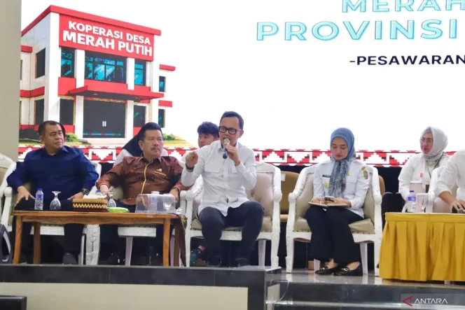 
 Wamendagri Bima Arya Sugiarto dalam Peluncuran dan Dialog Percepatan Musdesus Pembentukan Kopdeskel Merah Putih Provinsi Lampung, Rabu (28/5/2025). ANTARA/HO-Puspen Kementerian Dalam Negeri.