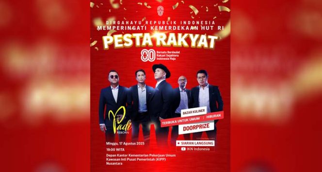
 Penanaman Pohon, Gelar UMKM, Orkestra, Pesta Rakyat, Warnai HUT ke-80 RI di IKN