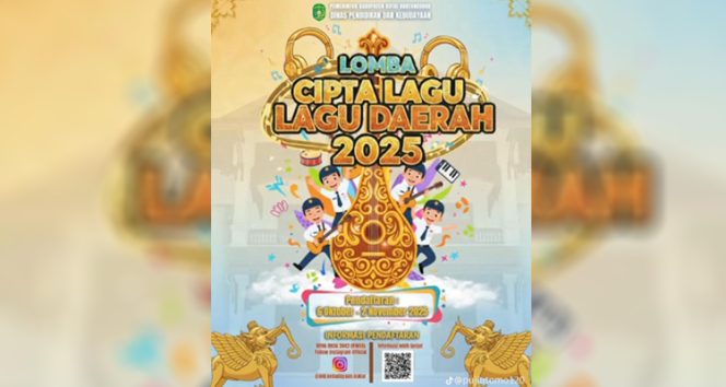 
 Flyer Lomba Cipta Lagu Daerah 2025. (Disdikbud Kukar)
