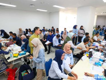 Antusiasnya penerima manfaat dalam program cek kesehatan gratis (CKG) di Kantor Balai Kota Otorita IKN, KIPP, Nusantara, Kamis (09/10/2025).