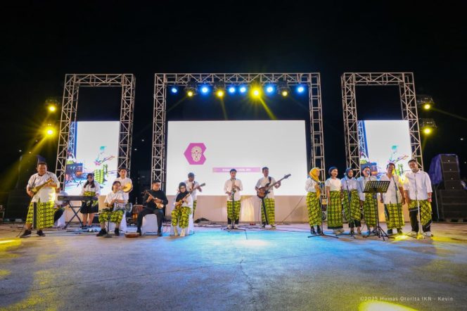 
 Gelaran Malam Apresiasi Insan Budaya, Pariwisata, dan Ekonomi Kreatif di Amphitheater Sentra Massa, Ibu Kota Nusantara, pada Jumat (5/12/2025).