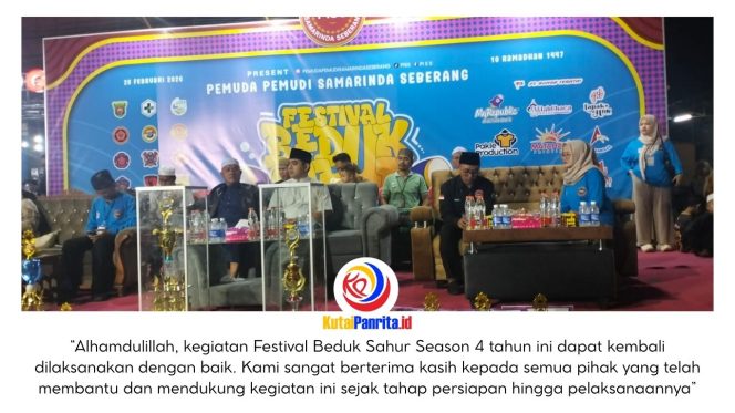 
 Suasana malam pembukaan Festival Bedug Sahur Season 4 Tahun 2026 yang digelar di kawasan Sungai Keledang, Kecamatan Samarinda Seberang, Kota Samarinda, Sabtu (28/2/2026) malam. Kegiatan berlangsung khidmat dan meriah dengan dihadiri masyarakat serta para peserta festival. Foto: Yana Ashari.