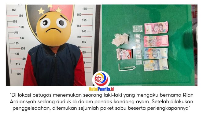 
 Pelaku beserta barang bukti berhasil diamankan oleh jajaran Unit Reskrim Polsek Sebulu di sebuah pondok kandang ayam broiler di Desa Sumber Sari, Kecamatan Sebulu, Kutai Kartanegara, Sabtu (21/2/2026). Dok: Polsek Sebulu.