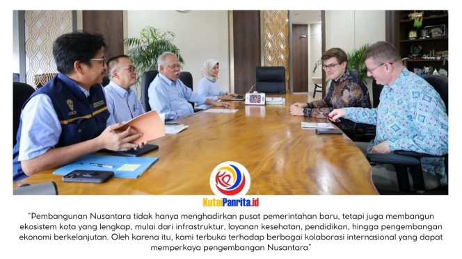 
 Kepala Otorita IKN beserta jajaran dan delegasi Austria melakukan diskusi langsung mengenai potensi kerja sama di berbagai bidang, termasuk di Kawasan Nusantara, pada Rabu (4/3/2026). Dok: Humas Otorita Ibu Kota Nusantara.