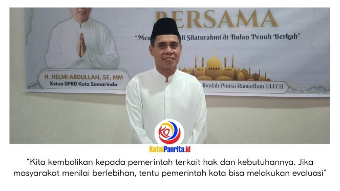 
 Ketua DPRD Kota Samarinda, Helmi Abdullah, memberikan keterangan kepada awak media terkait polemik kendaraan yang digunakan Wali Kota Samarinda, yang disebut bukan merupakan aset pribadi maupun pengadaan pemerintah daerah, melainkan melalui sistem penyewaan. Foto: Yana Ashari.