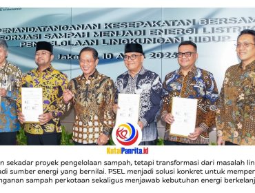 Dihadiri Menteri Lingkungan Hidup beserta jajaran, Otorita Ibu Kota Nusantara (IKN) bersama Pemerintah Provinsi Kalimantan Timur, Pemerintah Kota Balikpapan, dan Pemerintah Kabupaten Kutai Kartanegara resmi menandatangani kesepakatan bersama dan perjanjian kerja sama terkait Pengolahan Sampah Menjadi Energi (PSEL), Jumat (10/04/2026) di Jakarta Selatan, Daerah Khusus Jakarta (DKJ). Dok: Humas Otorita Ibu Kota Nusantara.
