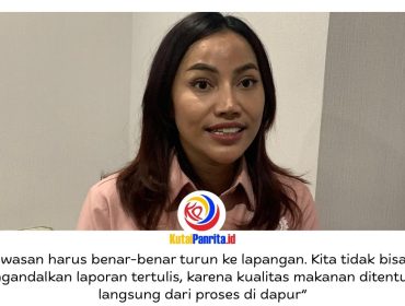 Wakil Ketua DPRD Kota Samarinda, Celni Pita Sari, memberikan keterangan terkait sorotan DPRD Kota Samarinda terhadap pelaksanaan program Makan Bergizi Gratis (MBG), khususnya mengenai standar kebersihan dan kelayakan dapur penyedia makanan. Foto: Fathur Rabbany.