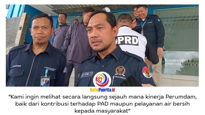 
 Wakil Ketua Pansus Abdul Rohim memberikan keterangan kepada awak media terkait peninjauan ke Perumdam Tirta Kencana, Selasa (28/4/2026), untuk mengevaluasi kinerja pelayanan publik dan kontribusi terhadap PAD. Foto: Fathur Rabbany.