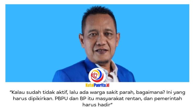
 Anggota DPRD Samarinda, Suparno, memberikan keterangan terkait kebijakan Pemerintah Provinsi Kalimantan Timur yang meredistribusi bantuan iuran jaminan kesehatan bagi segmen PBPU dan BP ke empat kabupaten/kota. Kebijakan yang dinilai muncul secara mendadak ini dikhawatirkan berdampak pada keberlangsungan kepesertaan masyarakat. Foto: Yana Ashari.
