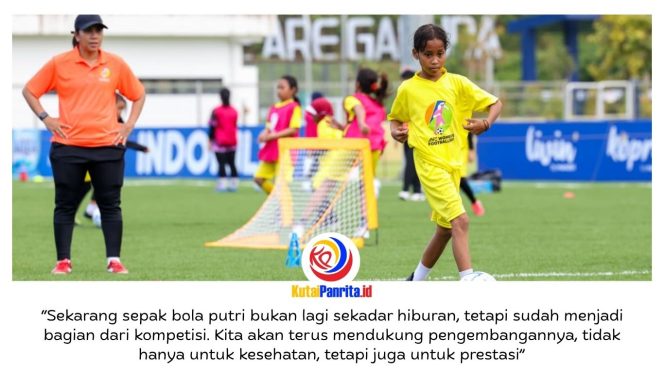 
 Sebanyak 140 siswi dari jenjang SD hingga SMP di wilayah delineasi IKN antusias mengikuti AFC Women’s Football Day 2026 di PSSI Training Center IKN. Dok: Humas Otorita ibu Kota Nusantara.