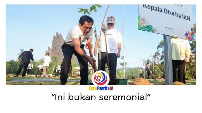 
 Sebanyak 700 bibit pohon ditanam bersama di Plaza Legislatif Ibu Kota Nusantara (IKN), Kamis (30/04/2026). Dok: Humas Otorita Ibu Kota Nusantara.
