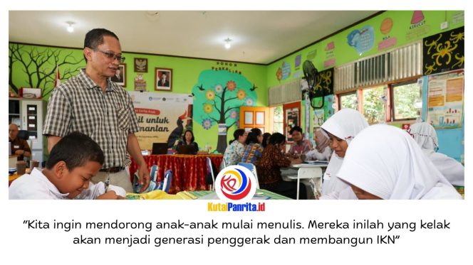 
 Otorita IKN bekerja sama dengan INOVASI menyelenggarakan pelatihan menulis cerita anak di SDN 019 Sepaku yang diikuti 24 siswa dari delapan sekolah dasar di Gugus 1 Sepaku. Dok: Humas Otorita Ibu Kota Nusantara.