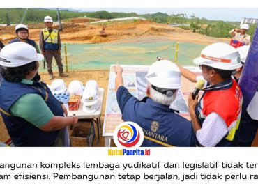 Peninjauan lokasi pembangunan kompleks legislatif dan yudikatif, serta embung dan kolam retensi oleh Kepala Otorita IKN, Sabtu (11/04/2026). Dok: Humas Otorita Ibu Kota Nusantara.
