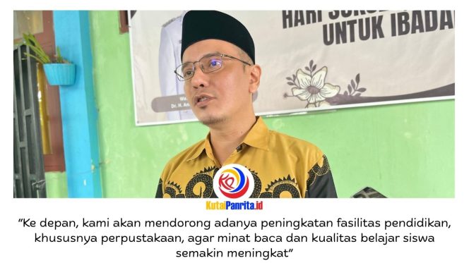 
 Ketua Komisi IV DPRD Kota Samarinda, Novan Syahronny Pasie, memberikan keterangan kepada awak media terkait kemeriahan peringatan Hari Ulang Tahun SDN 007 Samarinda Ulu yang dirangkai dengan kegiatan Gelar Seni dan Market Day di lingkungan sekolah, Jalan Piano No. 02, Dadi Mulya, Kamis (23/4/2026). Foto: Fathur Rabbany.