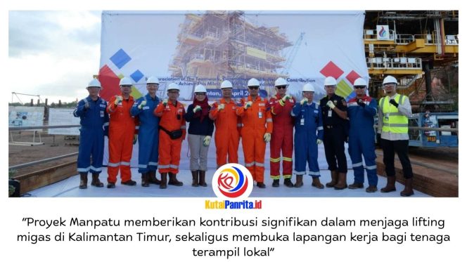 
 PT Pertamina Hulu Mahakam (PHM) melaksanakan seremoni Load Out dan Sail Away Topside sebagai penanda kemajuan signifikan Proyek Pengembangan Lapangan Migas Manpatu. Proyek ini ditargetkan mulai berproduksi (onstream) pada Kuartal I 2027, dengan rencana pengeboran perdana pada Kuartal IV 2026. Kegiatan tersebut berlangsung di fasilitas fabrikasi PT Meindo Elang Indah, Tanjung Pinang, Kepulauan Riau, pada 17 April 2026. Dok: PT Pertamina Hulu Mahakam – PT Pertamina Hulu Indonesia.