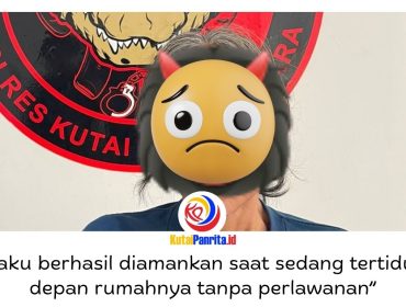 Pelaku berinisial JC berhasil diamankan oleh Tim Alligator Satreskrim Polres Kutai Kartanegara saat dalam kondisi tertidur di depan rumahnya. Foto: Tim Alligator Satreskrim Polres Kukar.