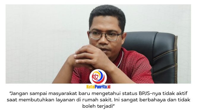 
 Anggota Komisi IV DPRD Kota Samarinda, Ismail Latisi, memberikan keterangan terkait pentingnya keberlanjutan layanan jaminan kesehatan bagi masyarakat. Foto: Fathur Rabbany.