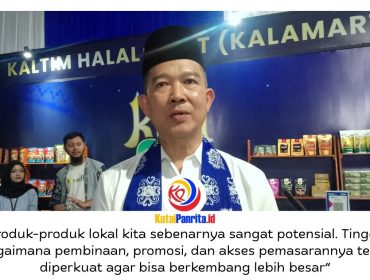 Anggota Komisi II DPRD Kota Samarinda, Viktor Yuan memberikan keterangan terkait Kaltim Halal Festival (KalaFest) 2026. Ia menilai kegiatan tersebut menjadi ajang strategis dalam memperkenalkan potensi ekonomi kreatif dan produk unggulan daerah kepada masyarakat luas. Foto: Fathur Rabbany.