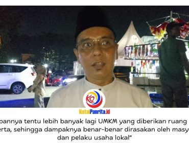 Ketua Komisi IV DPRD Kota Samarinda, Mohammad Novan Syahronny Pasie, memberikan keterangan kepada awak media terkait penutupan Kaltim Halal Festival (KalaFest) 2026 di Islamic Center Samarinda yang berlangsung meriah dan mendapat apresiasi dari berbagai pihak, Minggu (10/5/2026) malam. Foto: Fathur Rabbany.