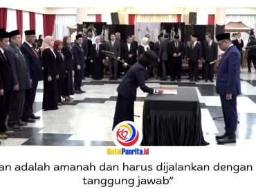 Bupati Kukar Aulia Rahman Basri melantik Pejabat Pimpinan Tinggi Pratama, Administrator, dan Pengawas di lingkungan Pemerintah Kabupaten Kutai Kartanegara di Pendopo Odah Etam, Tenggarong, Jumat (8/5/2026). Dok.: Dokpim Kukar.