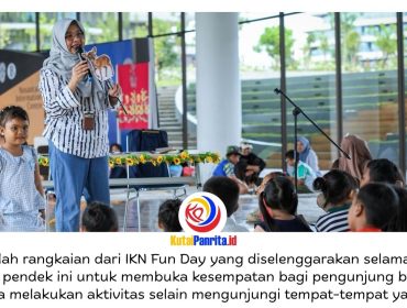 Suasana hangat dan penuh keceriaan mewarnai kegiatan mendongeng dalam rangkaian “IKN Fun Day” di kawasan Ibu Kota Nusantara saat ratusan anak bersama keluarga mengikuti aktivitas edukatif selama libur Hari Kenaikan Yesus Kristus, Minggu (17/05/2026). Dok: Humas Otorita Ibu Kota Nusantara.