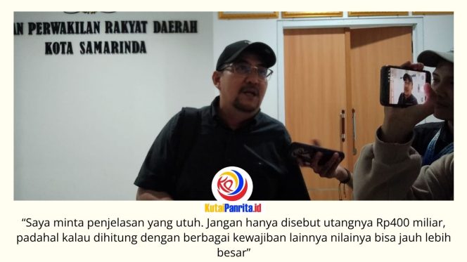 
 Ketua Komisi II DPRD Kota Samarinda, Iswandi, memberikan keterangan kepada awak media usai rapat bersama BPKAD, Selasa (30/6/2026). Ia menegaskan pentingnya pemetaan menyeluruh terhadap kewajiban keuangan dan progres penyelesaian utang Pemerintah Kota Samarinda guna memperkuat fungsi pengawasan DPRD. Foto: Fathur Rabbany.