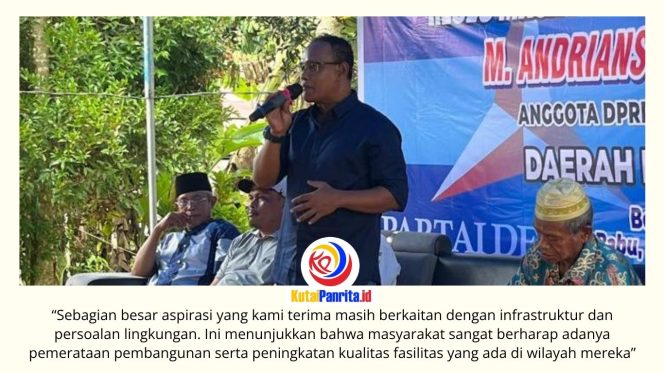 
 Anggota Komisi III DPRD Kota Samarinda, Muhammad Andriansyah, berdialog dengan warga saat kegiatan reses di Desa Barambai beberapa waktu lalu. Reses tersebut menjadi sarana bagi masyarakat untuk menyampaikan berbagai aspirasi dan kebutuhan pembangunan di lingkungan mereka. Foto: Fathur Rabbany.