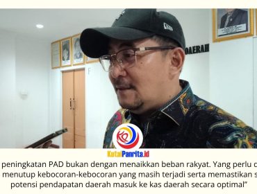 Ketua Komisi II DPRD Kota Samarinda, Iswandi, memberikan keterangan terkait upaya optimalisasi Pendapatan Asli Daerah (PAD) melalui penguatan pengawasan dan pengelolaan potensi pendapatan tanpa menambah beban masyarakat maupun pelaku usaha. Foto: Dok. Fathur Rabbany.