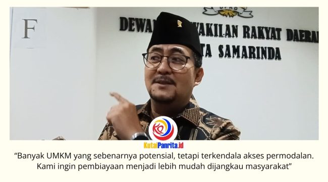 Ketua Komisi II DPRD Kota Samarinda, Iswandi, menyampaikan bahwa pihaknya terus menjalin komunikasi dan menggelar sejumlah hearing dengan perbankan guna mendorong kemudahan akses pembiayaan bagi pelaku usaha mikro, kecil, dan menengah (UMKM), sehingga program permodalan dapat dimanfaatkan secara lebih luas oleh masyarakat. Foto: Dok. Fathur Rabbany.