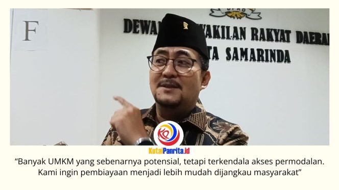 
 Ketua Komisi II DPRD Kota Samarinda, Iswandi, menyampaikan bahwa pihaknya terus menjalin komunikasi dan menggelar sejumlah hearing dengan perbankan guna mendorong kemudahan akses pembiayaan bagi pelaku usaha mikro, kecil, dan menengah (UMKM), sehingga program permodalan dapat dimanfaatkan secara lebih luas oleh masyarakat. Foto: Dok. Fathur Rabbany.