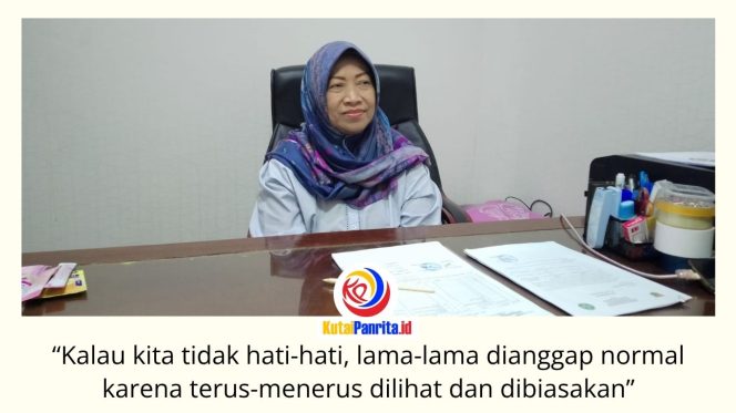 
 Wakil Ketua Komisi I DPRD Kota Samarinda, Sri Puji Astuti, memberikan keterangan kepada awak media terkait pentingnya kewaspadaan terhadap pengaruh konten di media sosial yang dinilai dapat membentuk pola pikir, perilaku, dan cara pandang generasi muda terhadap berbagai fenomena sosial. Foto: Fathur Rabbany.