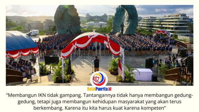 
 Kepala Otorita Ibu Kota Nusantara (IKN), Basuki Hadimuljono, melantik dan mengambil sumpah 555 Calon Pegawai Negeri Sipil (CPNS) menjadi Pegawai Negeri Sipil (PNS) angkatan pertama Otorita IKN dalam acara Pelantikan dan Pengambilan Sumpah PNS serta Pengangkatan Jabatan Fungsional di Taman Kusuma Bangsa, Kawasan Inti Pusat Pemerintahan (KIPP) IKN, Senin (8/6/2026). Pelantikan ini menjadi tonggak sejarah lahirnya aparatur sipil negara pertama yang dipersiapkan untuk mendukung penyelenggaraan pemerintahan dan pembangunan di Nusantara. Foto: Dok. Humas Otorita IKN.