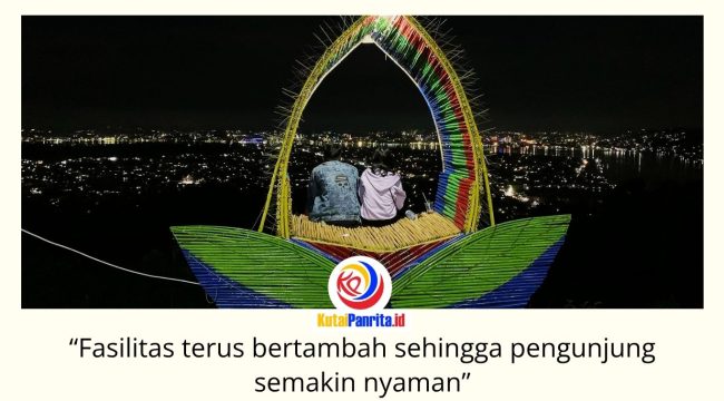 Senja menyelimuti Kota Samarinda yang terlihat dari Tebing Lonceng di ketinggian sekitar 300 meter di atas permukaan laut. Cahaya lampu kota yang memantul di Sungai Mahakam menghadirkan panorama yang menjadi salah satu daya tarik wisata Samarinda Seberang. Foto: Istimewa.