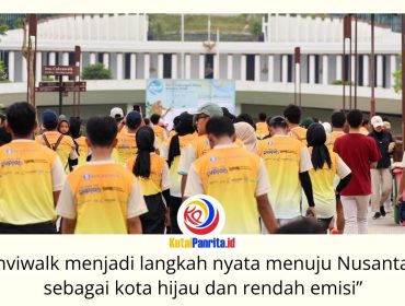 Peserta mengikuti kegiatan Enviwalk dan mengunjungi Pameran Daur Ulang yang diselenggarakan Otorita IKN dalam rangka memperingati Hari Lingkungan Hidup Sedunia 2026, sebagai upaya mendorong gaya hidup ramah lingkungan dan meningkatkan kesadaran masyarakat terhadap pengelolaan sampah berkelanjutan. Foto: Dok. Humas Otorita Ibu Kota Nusantara.