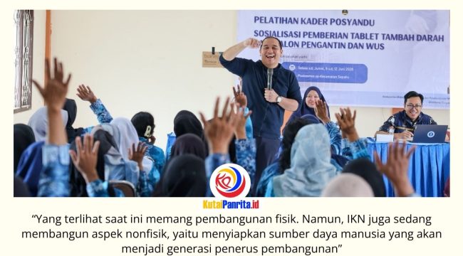 Otorita Ibu Kota Nusantara (OIKN) terus memperkuat upaya pencegahan stunting melalui edukasi dan pendampingan masyarakat sebagai bagian dari pembangunan sumber daya manusia yang sehat, unggul, dan berdaya saing untuk mendukung masa depan Ibu Kota Nusantara. Foto. Dok: Humas Otorita IKN.
