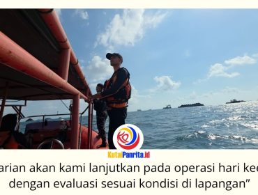 Tim SAR Gabungan memperluas penyisiran pada hari ketiga operasi pencarian Hasriarto (37), nelayan yang hilang akibat kecelakaan kapal di Perairan Muara Berau, Muara Badak, Kutai Kartanegara, Minggu (19/7/2026). Foto: Basarnas Kaltim.