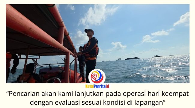 Tim SAR Gabungan memperluas penyisiran pada hari ketiga operasi pencarian Hasriarto (37), nelayan yang hilang akibat kecelakaan kapal di Perairan Muara Berau, Muara Badak, Kutai Kartanegara, Minggu (19/7/2026). Foto: Basarnas Kaltim.