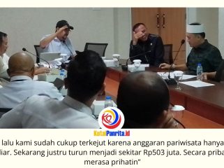 Ketua Komisi II DPRD Kota Samarinda, Iswandi, memimpin rapat kerja bersama Dinas Pemuda, Olahraga, dan Pariwisata (Disporapar) di Gedung DPRD Kota Samarinda, Rabu (1/7/2026). Rapat membahas evaluasi program serta alokasi anggaran sektor kepemudaan, olahraga, dan pariwisata. Foto: Fathur Rabbany.