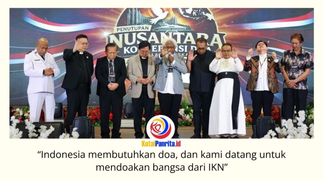 
 Puncak penutupan Hari Doa Nasional (HDN) V Tahun 2026 yang digelar Forum Umat Kristiani Indonesia (FUKRI) berlangsung khidmat di Kawasan Inti Pusat Pemerintahan (KIPP) Nusantara, Minggu (5/7/2026). Foto: Humas Otorita Ibu Kota Nusantara.