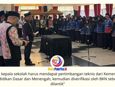 Bupati Kutai Kartanegara, Aulia Rahman Basri, melantik ratusan kepala sekolah dan pejabat fungsional di Pendopo Odah Etam, Tenggarong, Kamis (9/7/2026). Pelantikan ini menjadi upaya Pemkab Kukar memperkuat tata kelola pemerintahan dan meningkatkan kualitas layanan, khususnya di sektor pendidikan. Foto: Fairuzzabady.