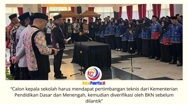 Bupati Kutai Kartanegara, Aulia Rahman Basri, melantik ratusan kepala sekolah dan pejabat fungsional di Pendopo Odah Etam, Tenggarong, Kamis (9/7/2026). Pelantikan ini menjadi upaya Pemkab Kukar memperkuat tata kelola pemerintahan dan meningkatkan kualitas layanan, khususnya di sektor pendidikan. Foto: Fairuzzabady.