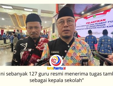 Kepala Disdikbud Kukar, Heriansyah, menjelaskan pelantikan kepala sekolah jenjang TK, SD, dan SMP menjadi bagian dari upaya Pemkab Kukar mengurangi kekosongan jabatan serta memperkuat tata kelola pendidikan di daerah. Foto: Fairuzzabady.