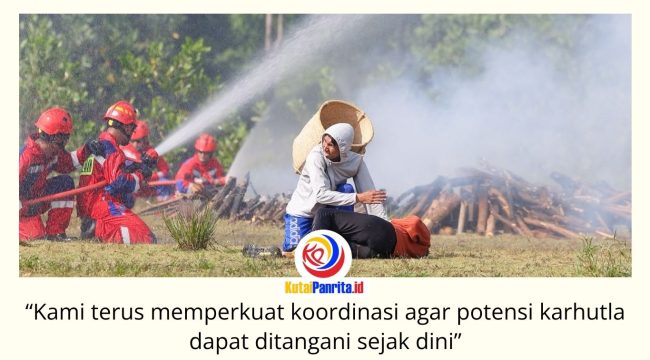 Otorita IKN bersama kementerian, lembaga, dan mitra menggelar Simulasi Pemadaman Kebakaran Hutan dan Lahan (Karhutla) di Helipad MBH, Kawasan Inti Pusat Pemerintahan (KIPP) IKN, Jumat (10/7/2026), sebagai upaya memperkuat kesiapsiagaan menghadapi musim kemarau. Foto: Humas Otorita Ibu Kota Nusantara.