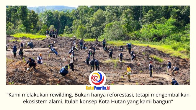 
 Otorita IKN memperkuat konsep Forest City melalui pendekatan rewilding, yakni memulihkan ekosistem secara menyeluruh agar pembangunan infrastruktur berjalan selaras dengan pelestarian dan pemulihan fungsi alam. Foto: Humas Otorita IKN.