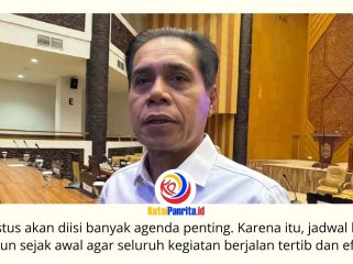 Ketua DPRD Kota Samarinda, Helmi Abdullah, menegaskan penyusunan agenda kerja sejak awal menjadi langkah penting untuk memastikan seluruh kegiatan legislatif selama Agustus 2026 berjalan tertib, terkoordinasi, dan terhindar dari benturan jadwal. Foto: Fathur Rabbany.