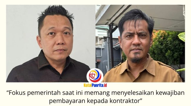 Ketua Komisi III DPRD Kota Samarinda, Deni Hakim Anwar, bersama Pelaksana Tugas Kepala Dinas PUPR Kota Samarinda, Hendra Kusuma, usai mengikuti rapat pembahasan evaluasi program dan penyelesaian utang proyek pembangunan 2025. Foto: Fathur Rabbany.