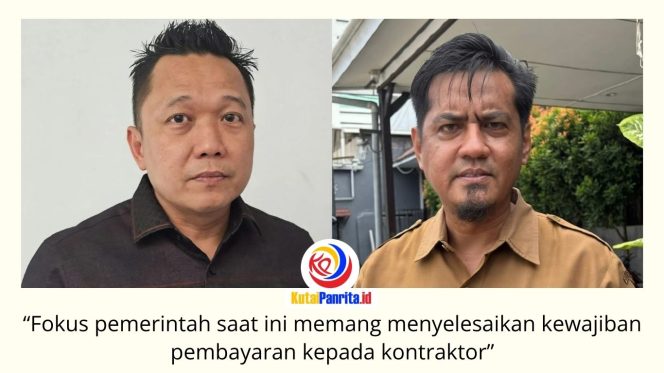 
 Ketua Komisi III DPRD Kota Samarinda, Deni Hakim Anwar, bersama Pelaksana Tugas Kepala Dinas PUPR Kota Samarinda, Hendra Kusuma, usai mengikuti rapat pembahasan evaluasi program dan penyelesaian utang proyek pembangunan 2025. Foto: Fathur Rabbany.