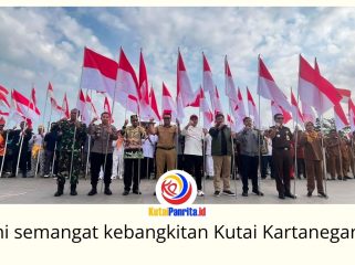 Pemkab Kukar gelorakan semangat HUT ke-81 RI melalui gerakan 10 juta bendera merah putih. Foto: Fairuzzabady.