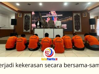 Polres Kutai Kartanegara mengungkap kasus kekerasan secara bersama-sama di Kecamatan Tabang yang mengakibatkan satu orang meninggal dunia dan satu lainnya mengalami luka-luka. Foto: Fairuzzabady.