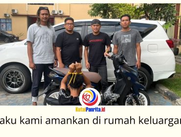 Polsek Sanga-Sanga bersama Tim Alligator Satreskrim Polres Kukar mengamankan pria berinisial NAS, terduga pelaku pencurian sepeda motor, di rumah keluarganya di Kelurahan Mangkurawang, Tenggarong, Selasa (11/8/2026). Foto: Polsek Sanga-Sanga.